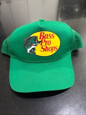 Bass Pro Shops Green Trucker Hat with Yellow Logo